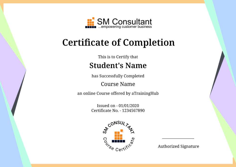 Sample Certificate SM Consultant